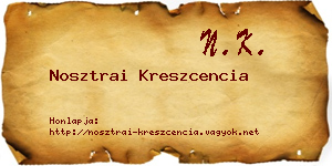 Nosztrai Kreszcencia névjegykártya